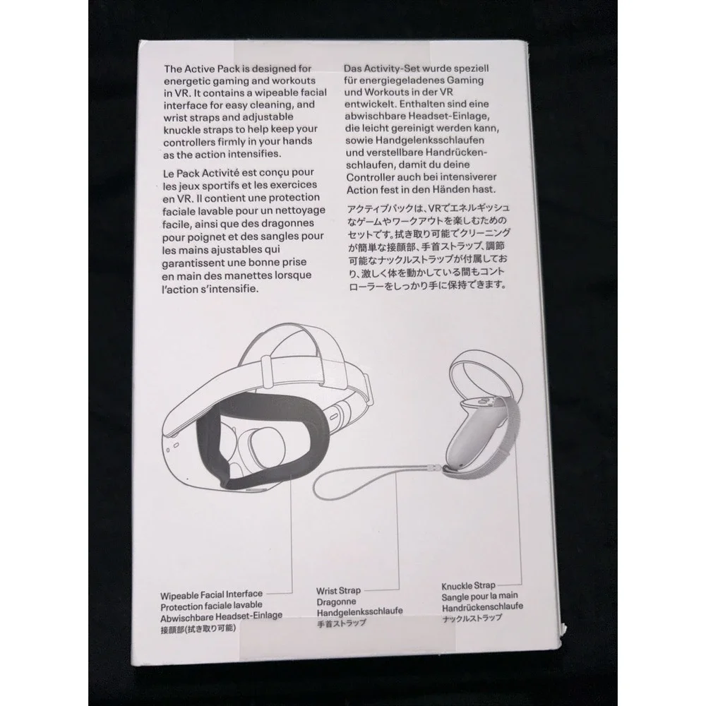 Meta Quest 2‎ Active Pack Knuckle Wrist Straps Facial Interface VR Fitness - New